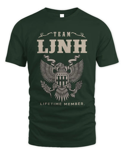 LJNH TP06-K82 – Personalized Classic Style Apparel “Team NAME Lifetime Member” - Unisex Standard T-Shirt - Forest Green