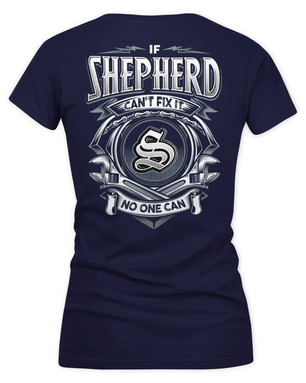 SHEPHERD AP81-K4-626 - Personalized Ahmed Quote Apparel “If Ahmed Can't Fix It, No One Can” - Women's V-Neck T-Shirt - Navy