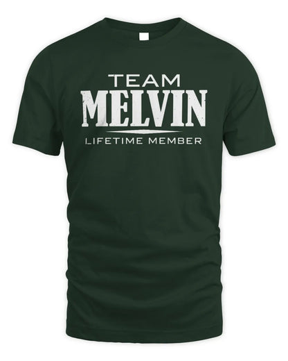 MELVIN BL62-K4-128 - Personalized “Team NAME Lifetime Member” - Unisex Standard T-Shirt - Forest Green