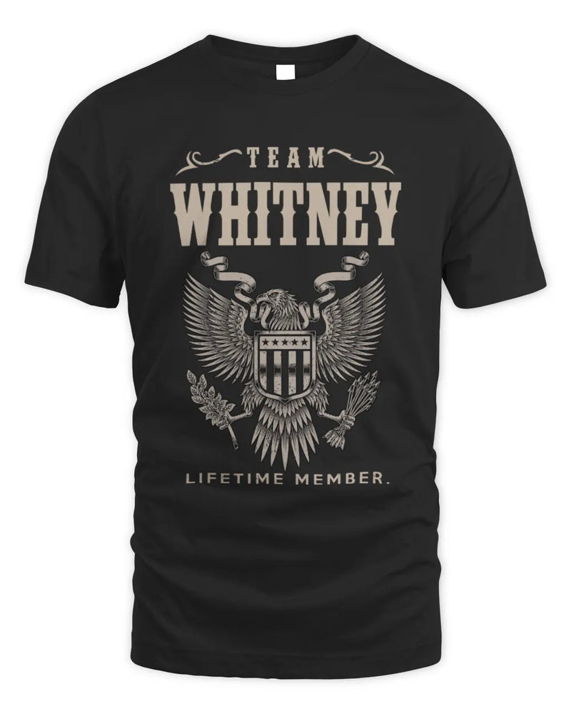 WHITNEY TP06-K82 – Personalized Classic Style Apparel “Team NAME Lifetime Member” - Unisex Standard T-Shirt - Black