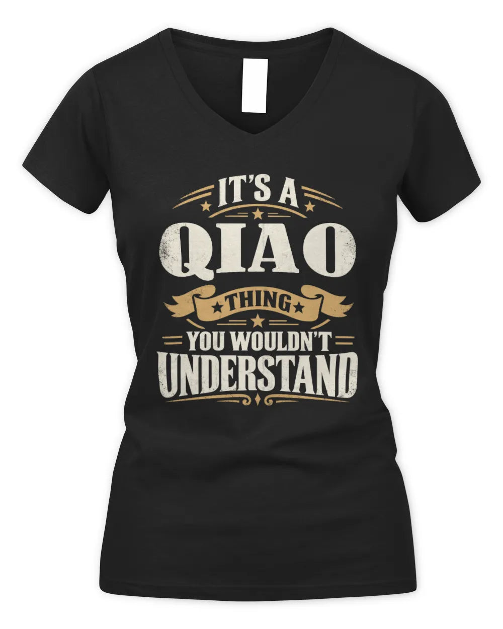 QIAO P08 TH51 - Personalized “It’s a/an [NAME] Thing – You Wouldn’t Understand” Shirt - Women's V-Neck T-Shirt - Black