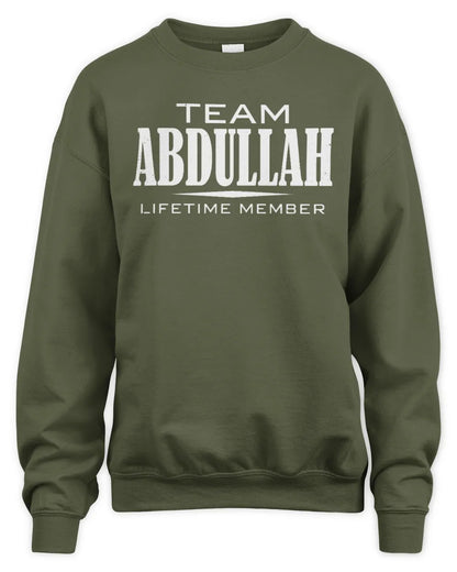ABDULLAH BL62-K4-128 - Personalized “Team NAME Lifetime Member” - Unisex Sweatshirt - Military Green