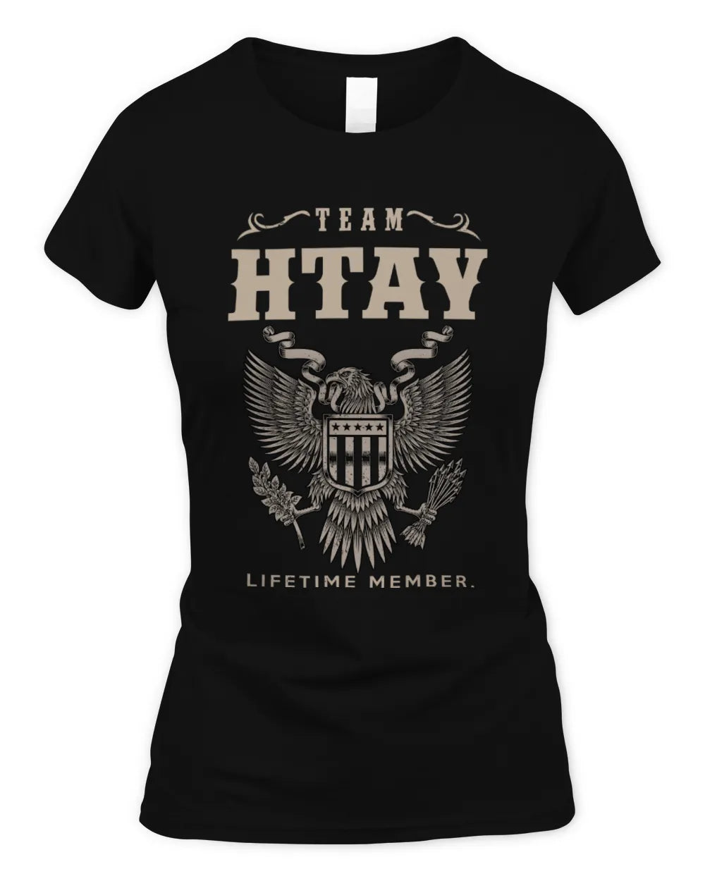HTAY TP06-K82 – Personalized Classic Style Apparel “Team NAME Lifetime Member” - Women's Standard T-Shirt - Black