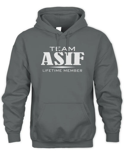 ASIF BL62-K4-128 - Personalized “Team NAME Lifetime Member” - Unisex Hoodie - Charcoal