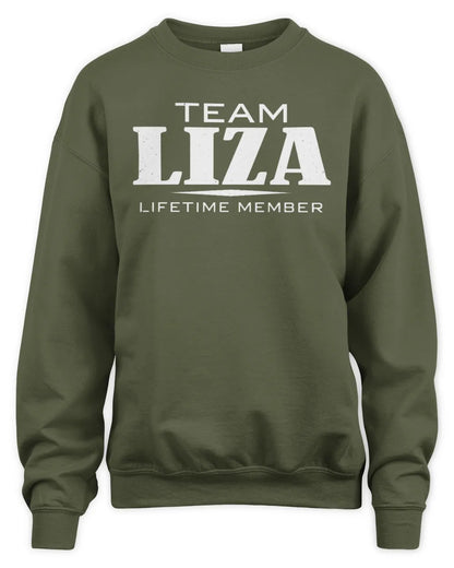 LIZA BL62-K4-128 - Personalized “Team NAME Lifetime Member” - Unisex Sweatshirt - Military Green