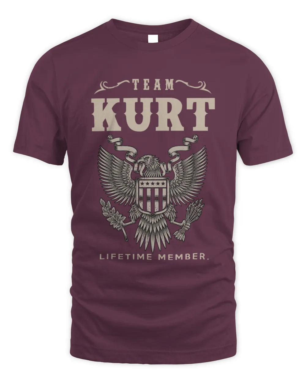 KURT TP06-K82 – Personalized Classic Style Apparel “Team NAME Lifetime Member” - Unisex Standard T-Shirt - Maroon