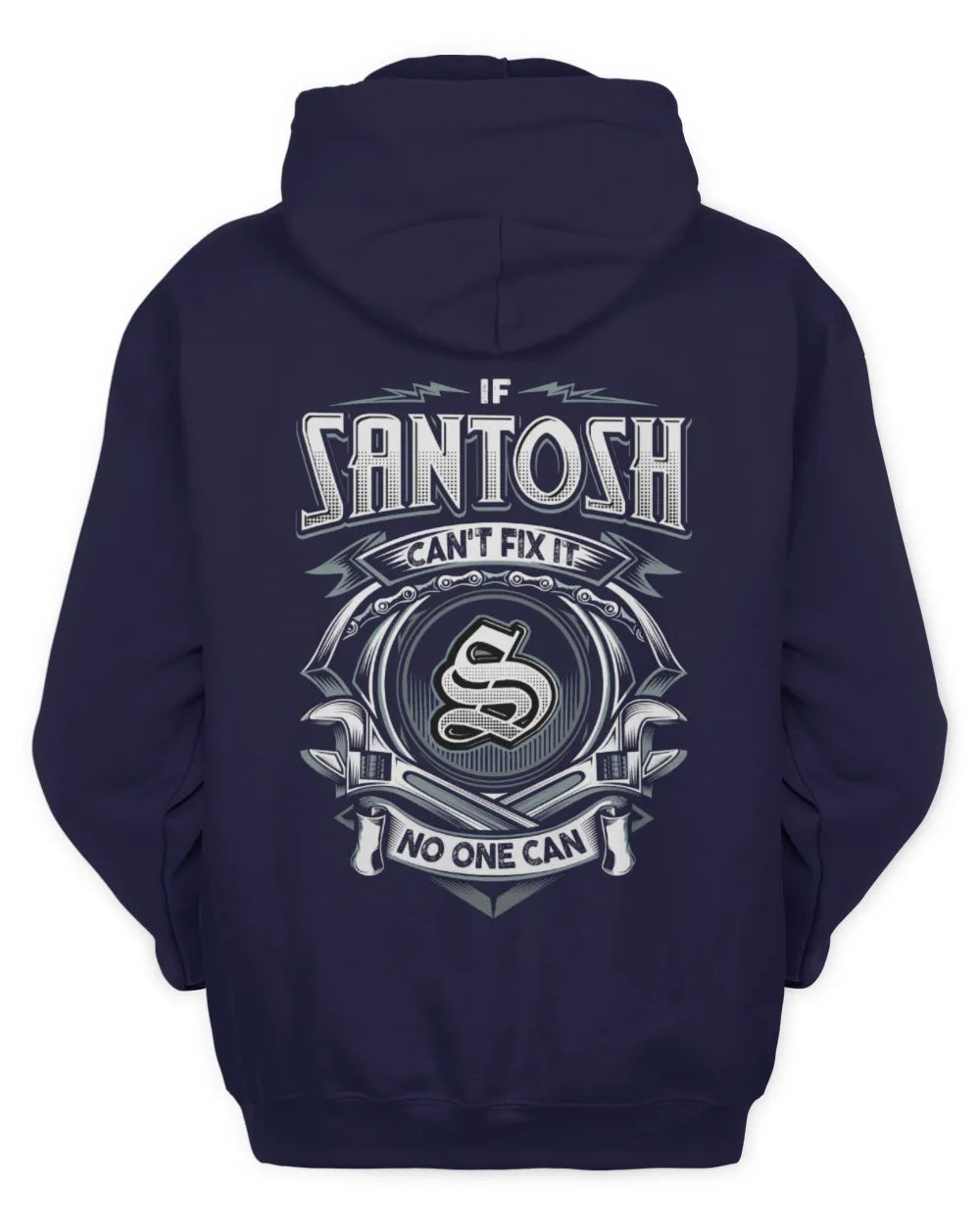 SANTOSH AP81-K4-626 - Personalized Ahmed Quote Apparel “If Ahmed Can't Fix It, No One Can” - Unisex Hoodie - Navy
