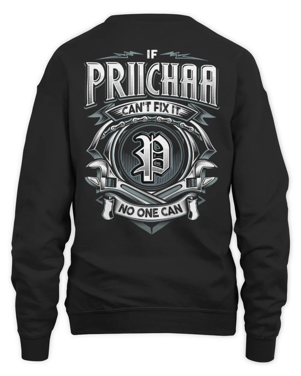 PRIICHAA AP81-K4-626 - Personalized Ahmed Quote Apparel “If Ahmed Can't Fix It, No One Can” - Unisex Sweatshirt - Black
