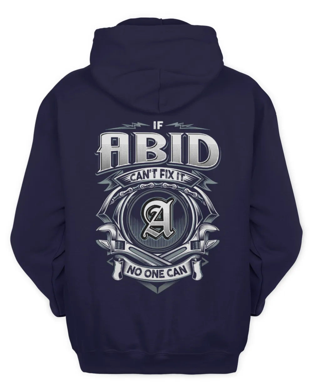 ABID AP81-K4-626 - Personalized Ahmed Quote Apparel “If Ahmed Can't Fix It, No One Can” - Unisex Hoodie - Navy