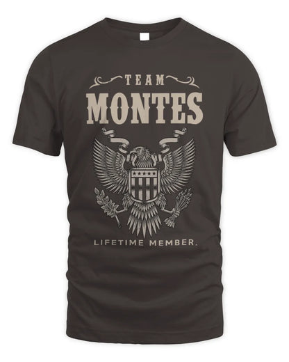 MONTES TP06-K82 – Personalized Classic Style Apparel “Team NAME Lifetime Member” - Unisex Standard T-Shirt - Dark Chocolate