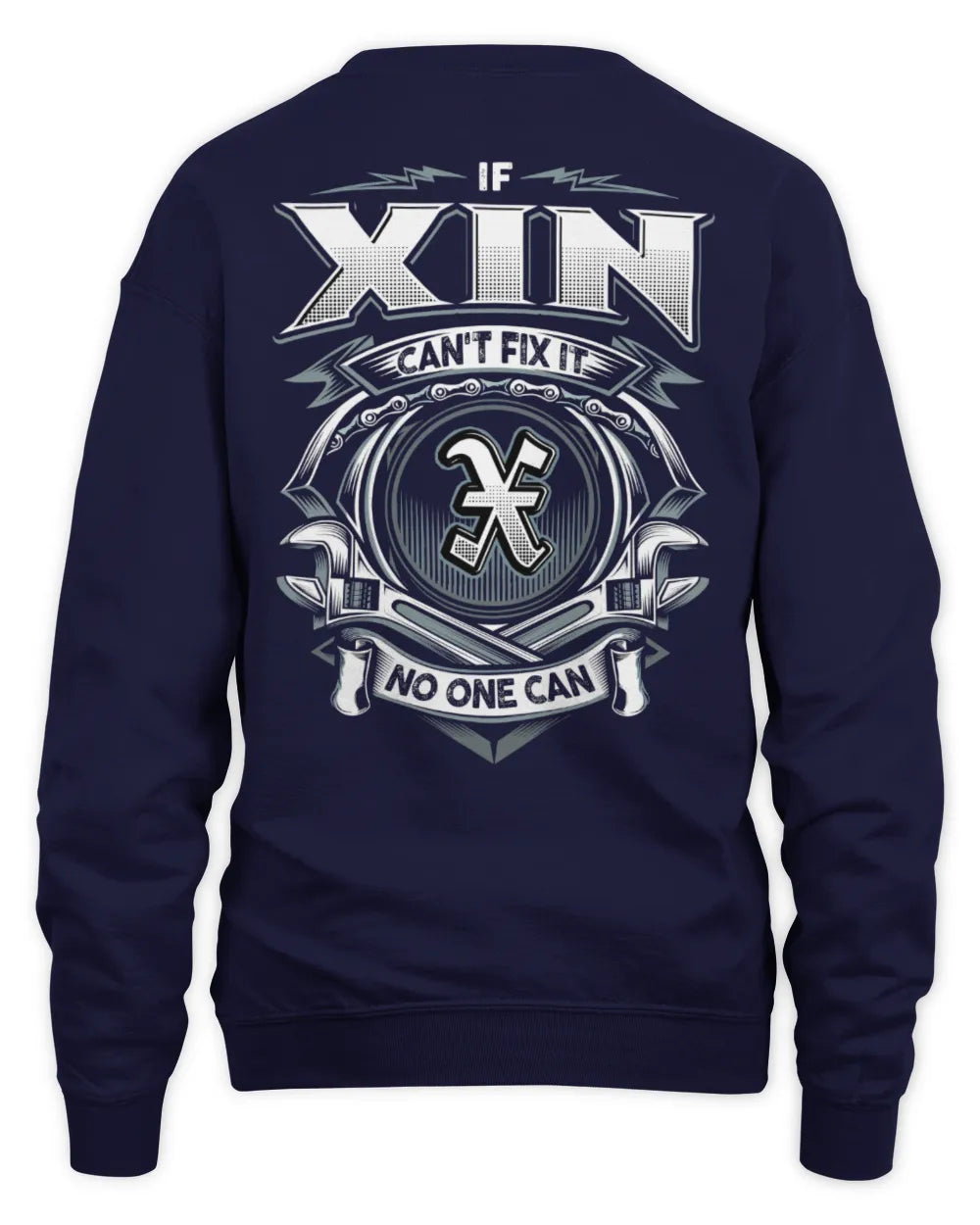 XIN AP81-K4-626 - Personalized Ahmed Quote Apparel “If Ahmed Can't Fix It, No One Can” - Unisex Sweatshirt - Navy