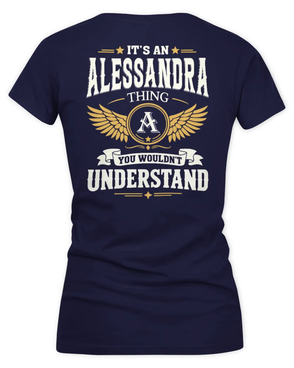 ALESSANDRA KT06-M008 It’s a [NAME] Thing – You Wouldn’t Understand | Personalized Vintage T-Shirt - Women's V-Neck T-Shirt - Navy