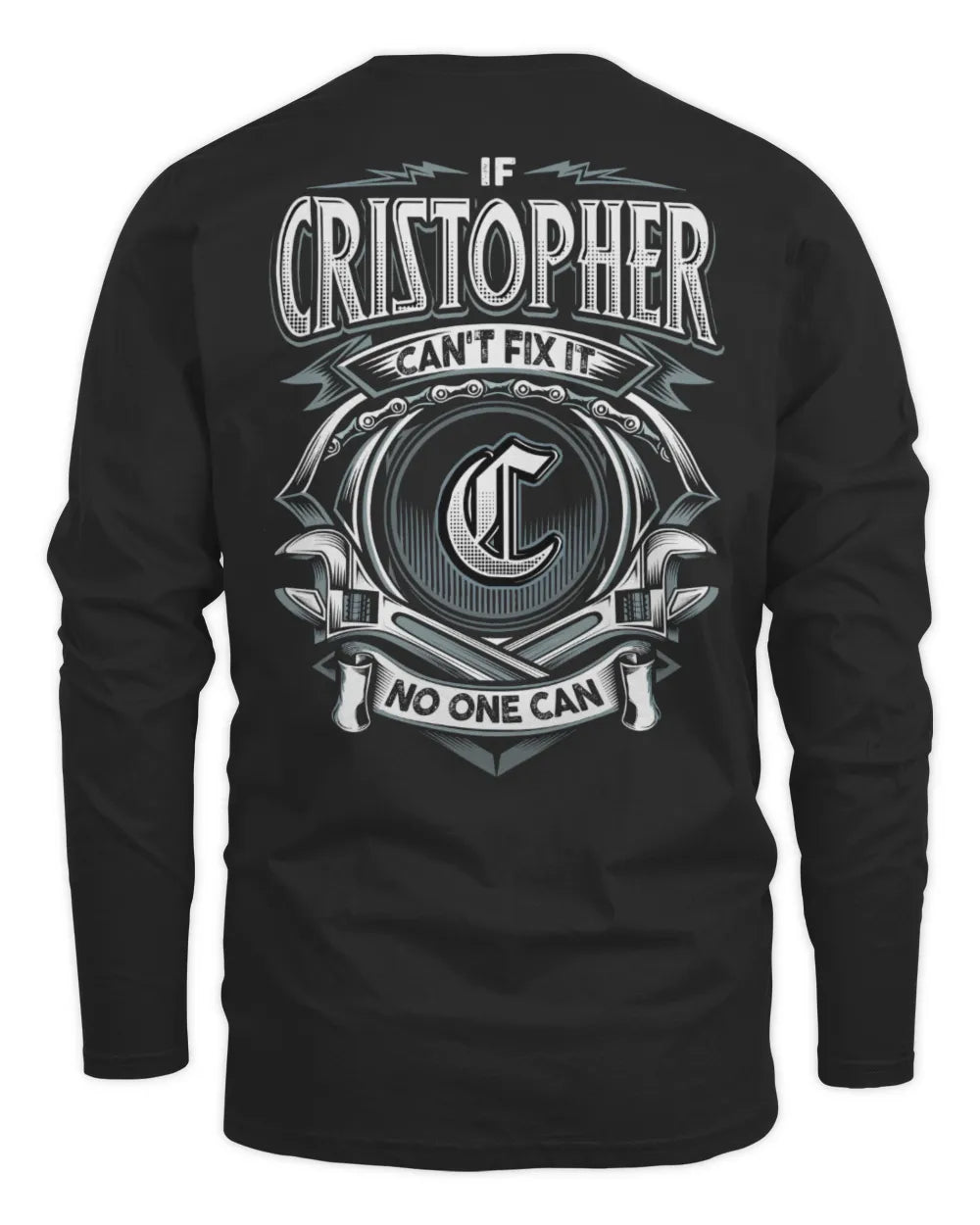 CRISTOPHER AP81-K4-626 - Personalized Ahmed Quote Apparel “If Ahmed Can't Fix It, No One Can” - Men's Long Sleeved T-Shirt - Black