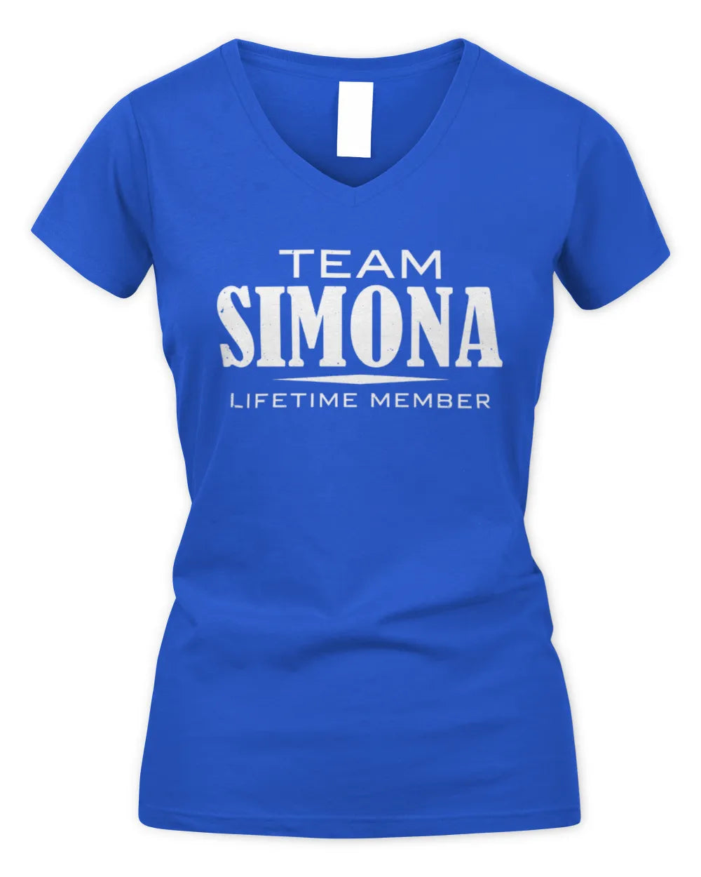 SIMONA BL62-K4-128 - Personalized “Team NAME Lifetime Member” - Women's V-Neck T-Shirt - Royal