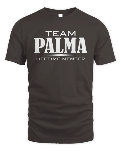 PALMA BL62-K4-128 - Personalized “Team NAME Lifetime Member” - Unisex Standard T-Shirt - Dark Chocolate