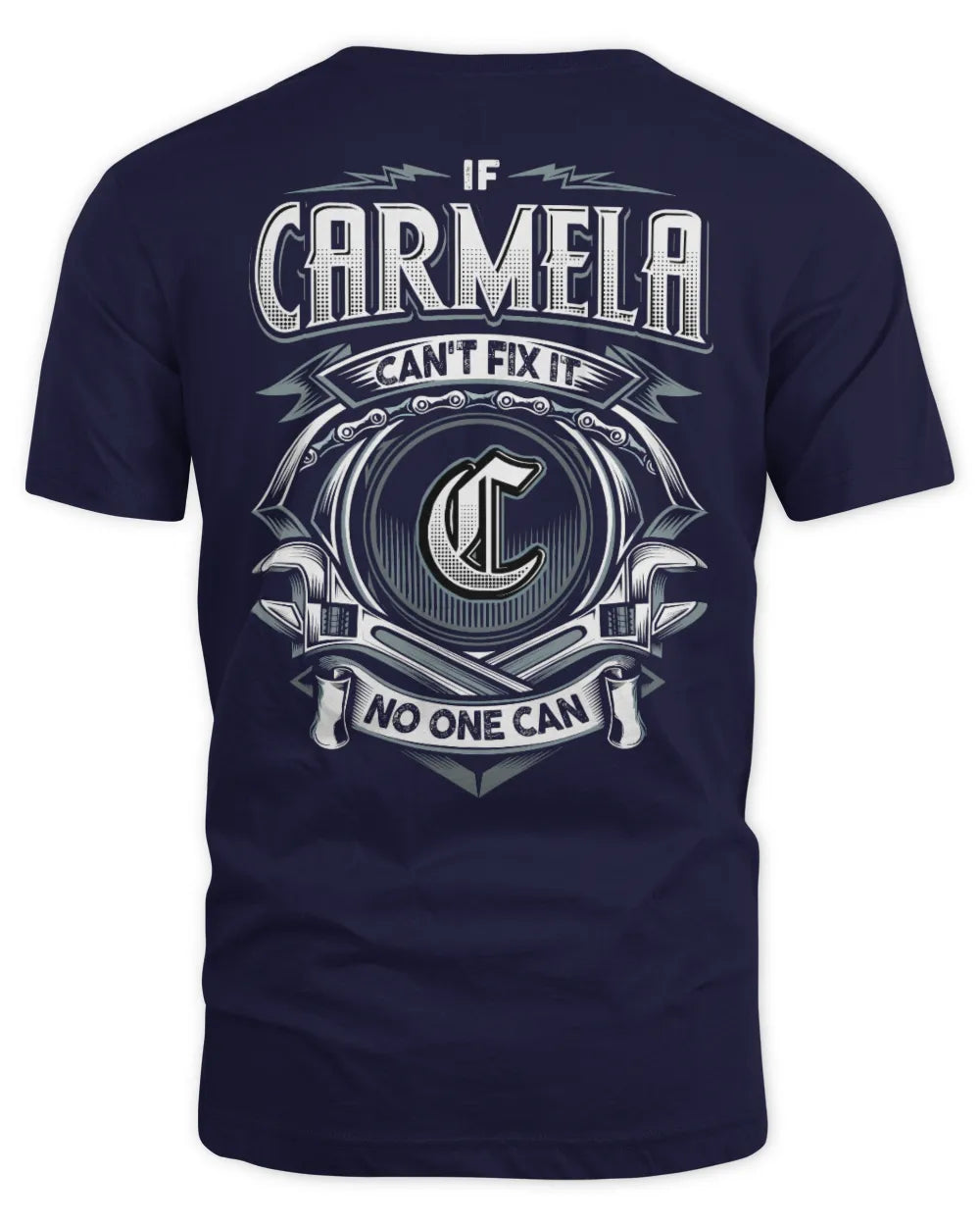 CARMELA AP81-K4-626 - Personalized Ahmed Quote Apparel “If Ahmed Can't Fix It, No One Can” - Unisex Standard T-Shirt - Navy
