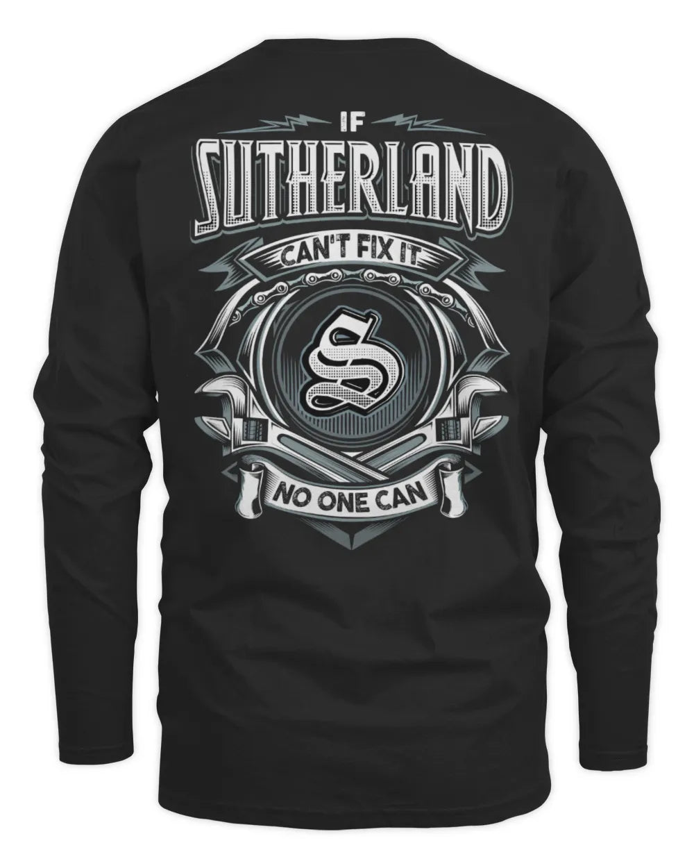 SUTHERLAND AP81-K4-626 - Personalized Ahmed Quote Apparel “If Ahmed Can't Fix It, No One Can” - Men's Long Sleeved T-Shirt - Black