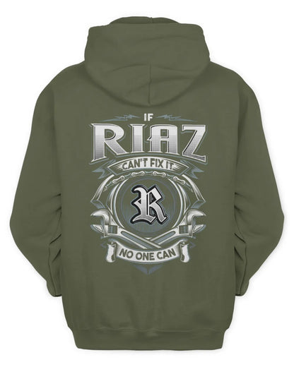 RIAZ AP81-K4-626 - Personalized Ahmed Quote Apparel “If Ahmed Can't Fix It, No One Can” - Unisex Hoodie - Military Green