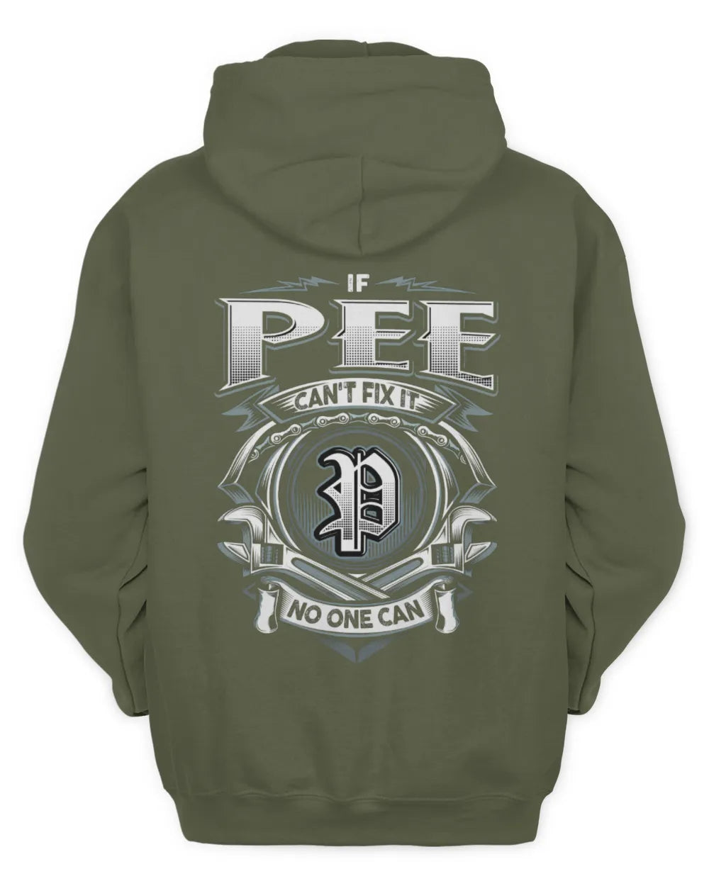 PEE AP81-K4-626 - Personalized Ahmed Quote Apparel “If Ahmed Can't Fix It, No One Can” - Unisex Hoodie - Military Green