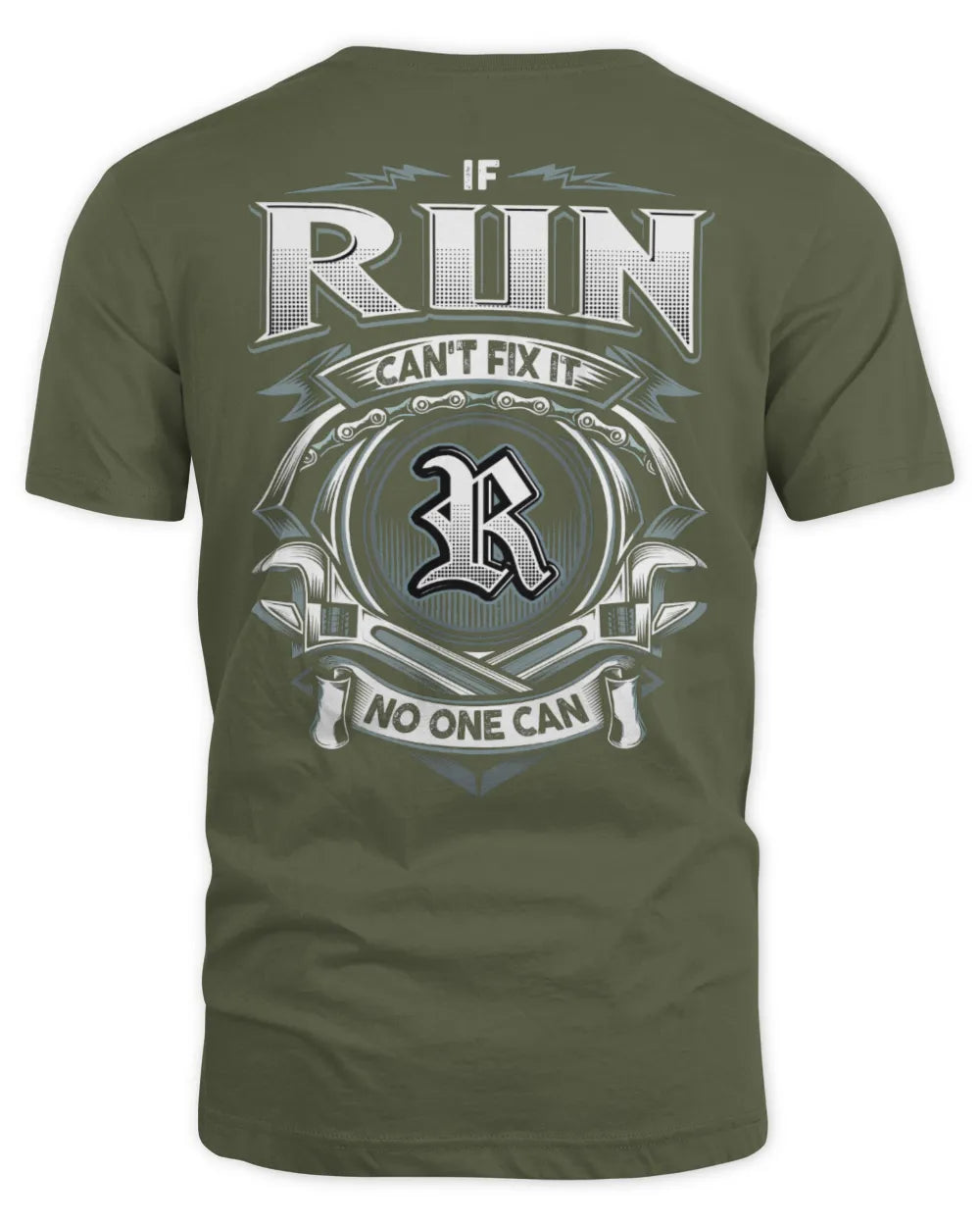 RUN AP81-K4-626 - Personalized Ahmed Quote Apparel “If Ahmed Can't Fix It, No One Can” - Unisex Standard T-Shirt - Military Green