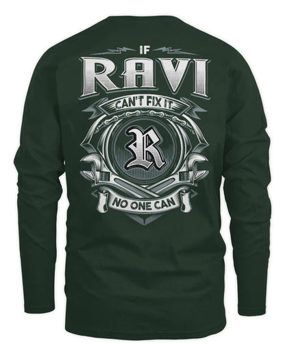 RAVI AP81-K4-626 - Personalized Ahmed Quote Apparel “If Ahmed Can't Fix It, No One Can” - Men's Long Sleeved T-Shirt - Forest Green