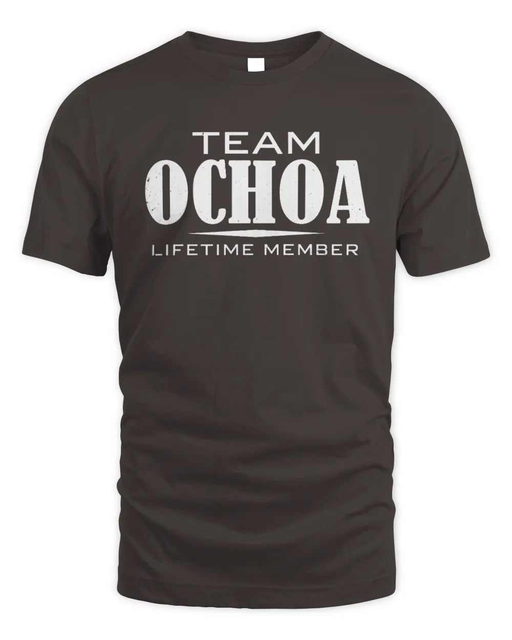OCHOA BL62-K4-128 - Personalized “Team NAME Lifetime Member” - Unisex Standard T-Shirt - Dark Chocolate