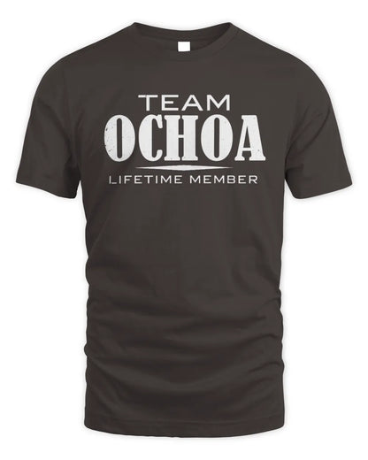OCHOA BL62-K4-128 - Personalized “Team NAME Lifetime Member” - Unisex Standard T-Shirt - Dark Chocolate