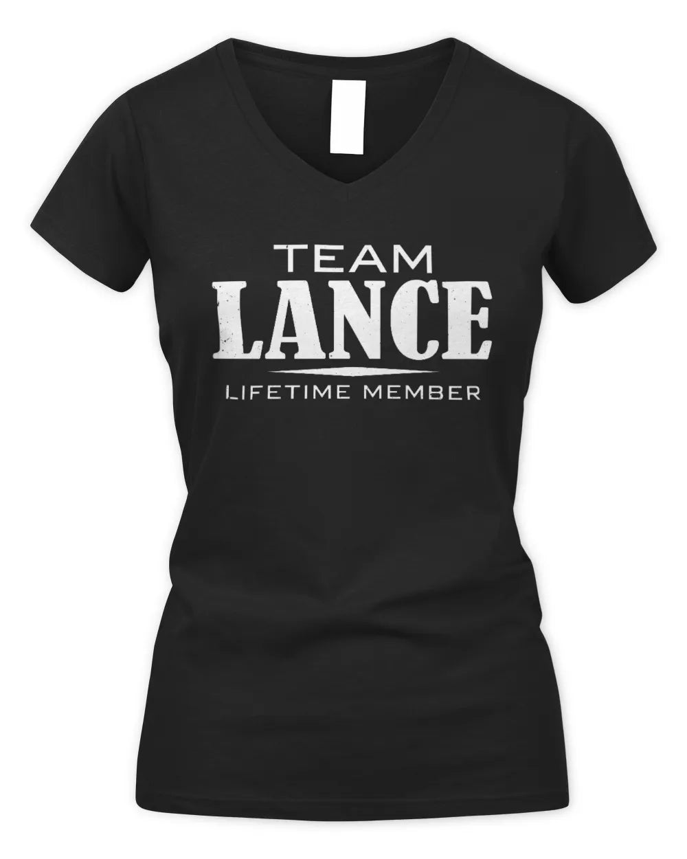 LANCE BL62-K4-128 - Personalized “Team NAME Lifetime Member” - Women's V-Neck T-Shirt - Black