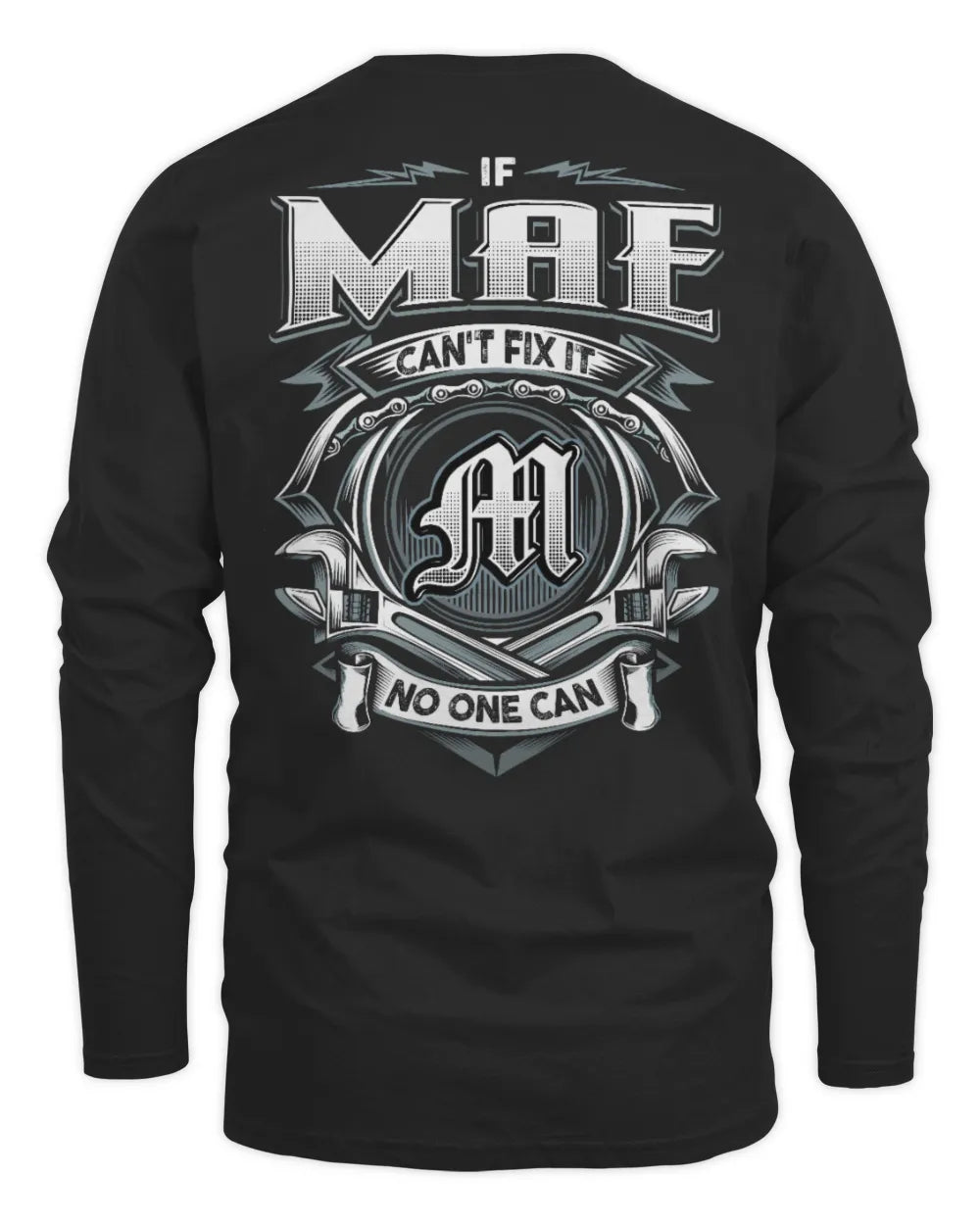 MAE AP81-K4-626 - Personalized Ahmed Quote Apparel “If Ahmed Can't Fix It, No One Can” - Men's Long Sleeved T-Shirt - Black