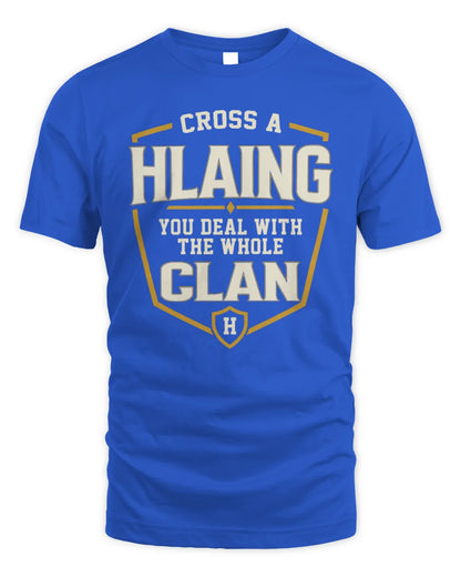 HLAING NT1-K008 Cross A/An NAME, You Deal With the Whole Clan | Personalized Vintage T-Shirt - Unisex Standard T-Shirt - Royal
