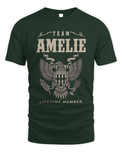 AMELIE TP06-K82 – Personalized Classic Style Apparel “Team NAME Lifetime Member” - Unisex Standard T-Shirt - Forest Green
