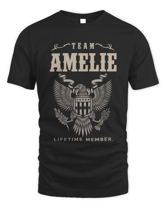 AMELIE TP06-K82 – Personalized Classic Style Apparel “Team NAME Lifetime Member” - Unisex Standard T-Shirt - Black