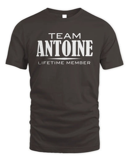 ANTOINE BL62-K4-128 - Personalized “Team NAME Lifetime Member” - Unisex Standard T-Shirt - Dark Chocolate