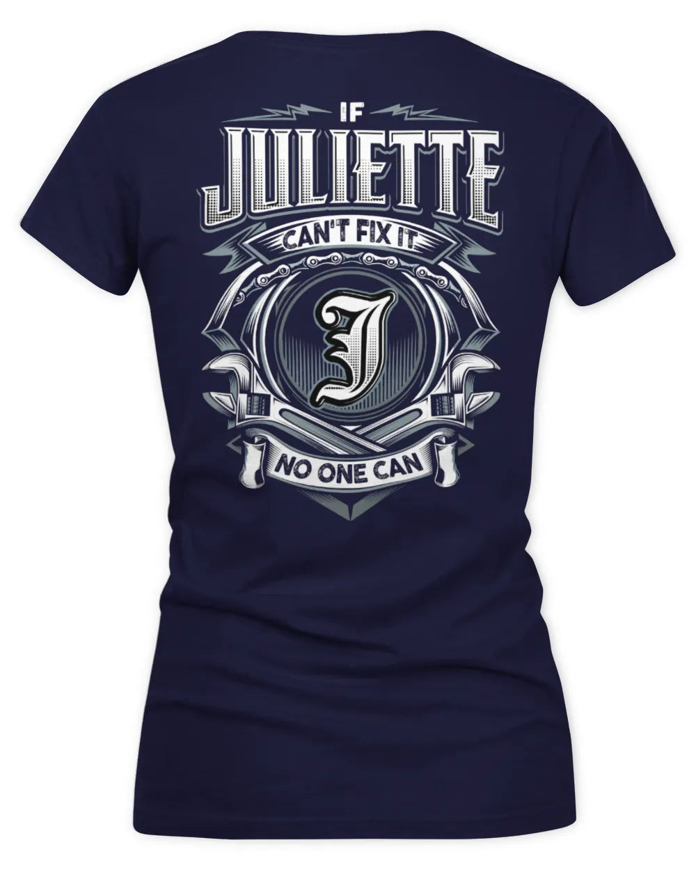 JULIETTE AP81-K4-626 - Personalized Ahmed Quote Apparel “If Ahmed Can't Fix It, No One Can” - Women's V-Neck T-Shirt - Navy