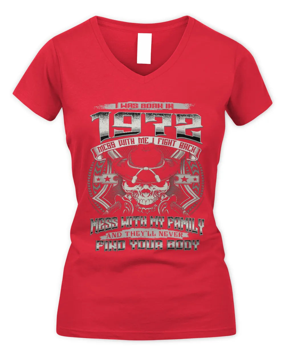 1972 HH89-K2 – Protective Family Quote T-Shirt - Women's V-Neck T-Shirt - Red