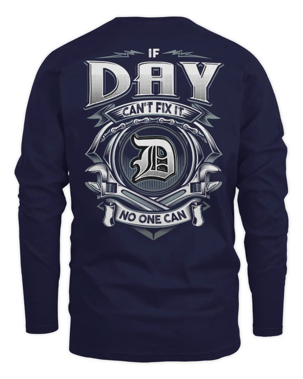 DAY AP81-K4-626 - Personalized Ahmed Quote Apparel “If Ahmed Can't Fix It, No One Can” - Men's Long Sleeved T-Shirt - Navy
