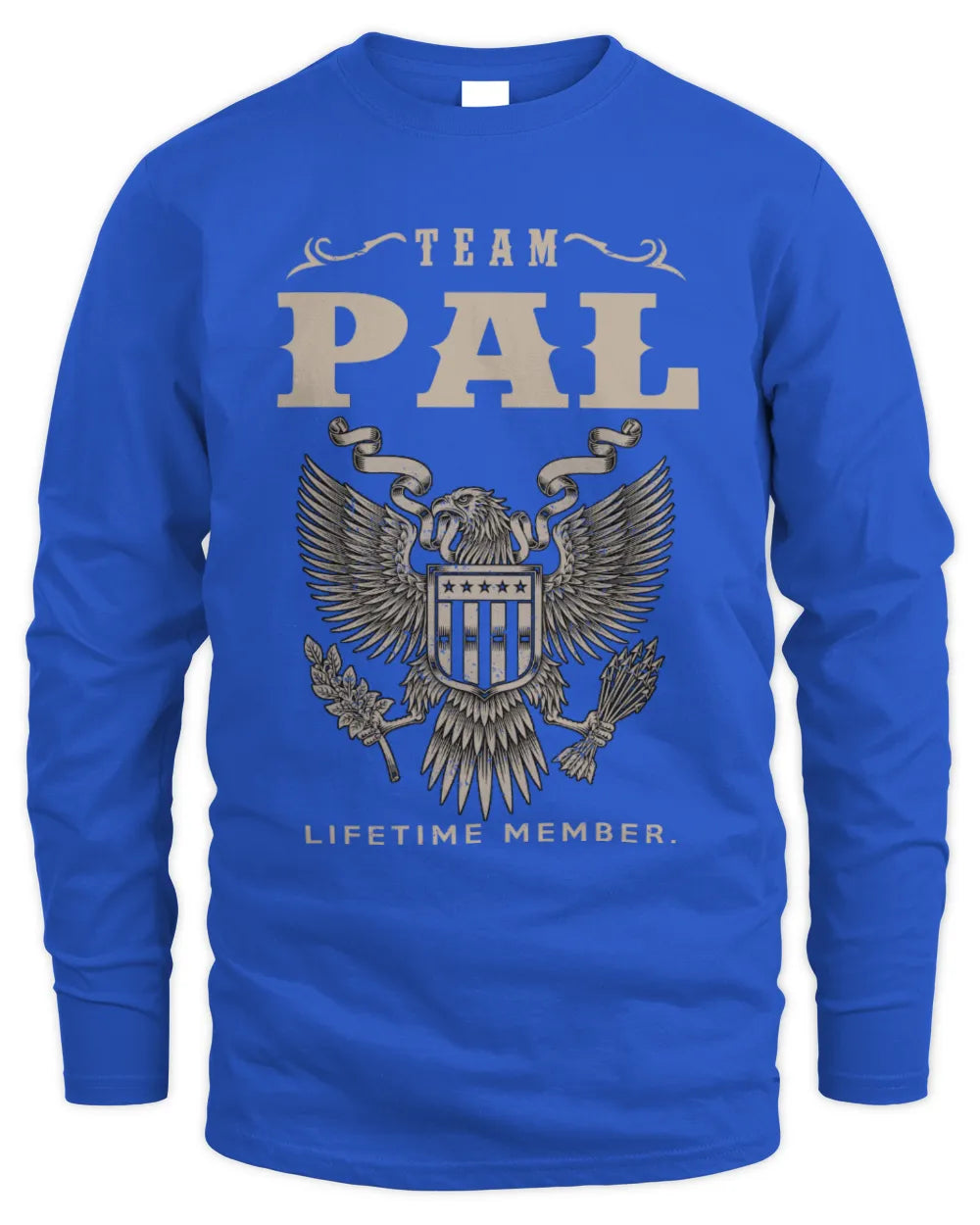 PAL TP06-K82 – Personalized Classic Style Apparel “Team NAME Lifetime Member” - Men's Long Sleeved T-Shirt - Royal