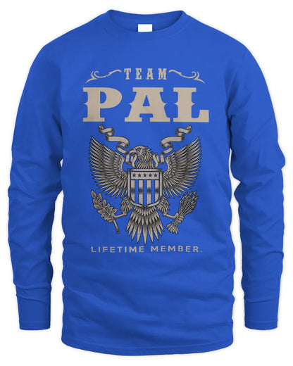 PAL TP06-K82 – Personalized Classic Style Apparel “Team NAME Lifetime Member” - Men's Long Sleeved T-Shirt - Royal