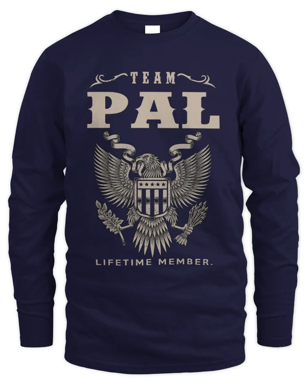 PAL TP06-K82 – Personalized Classic Style Apparel “Team NAME Lifetime Member” - Men's Long Sleeved T-Shirt - Navy
