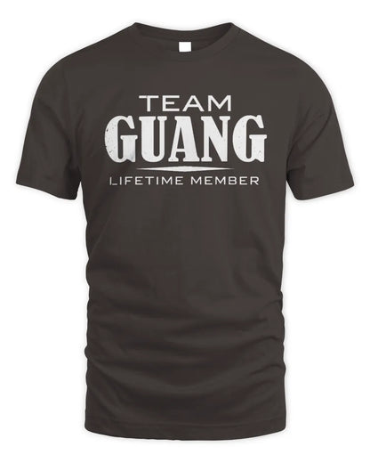 GUANG BL62-K4-128 - Personalized “Team NAME Lifetime Member” - Unisex Standard T-Shirt - Dark Chocolate