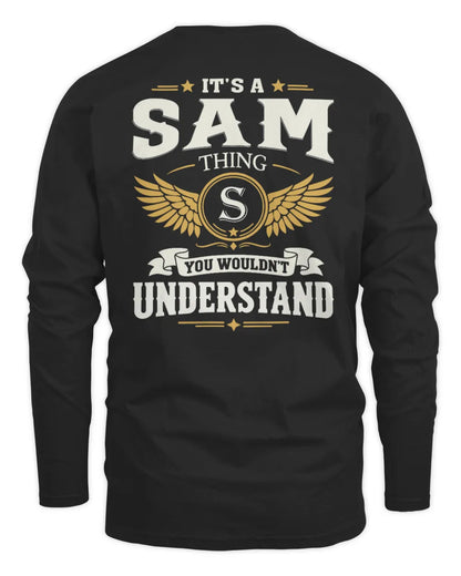 SAM KT06-M008 It’s a [NAME] Thing – You Wouldn’t Understand | Personalized Vintage T-Shirt - Men's Long Sleeved T-Shirt - Black