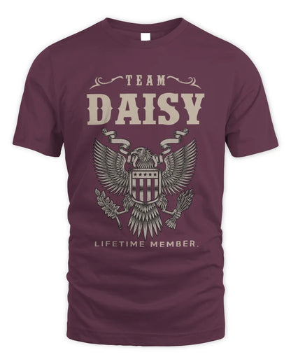DAISY TP06-K82 – Personalized Classic Style Apparel “Team NAME Lifetime Member” - Unisex Standard T-Shirt - Maroon