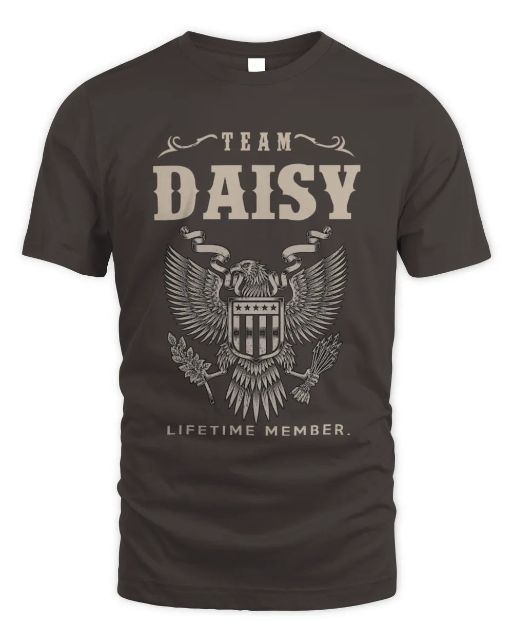 DAISY TP06-K82 – Personalized Classic Style Apparel “Team NAME Lifetime Member” - Unisex Standard T-Shirt - Dark Chocolate