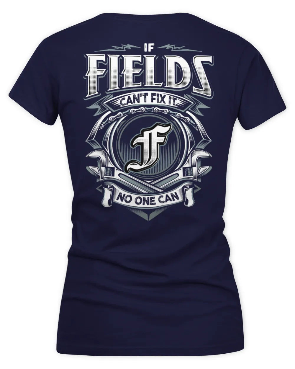 FIELDS AP81-K4-626 - Personalized Ahmed Quote Apparel “If Ahmed Can't Fix It, No One Can” - Women's V-Neck T-Shirt - Navy