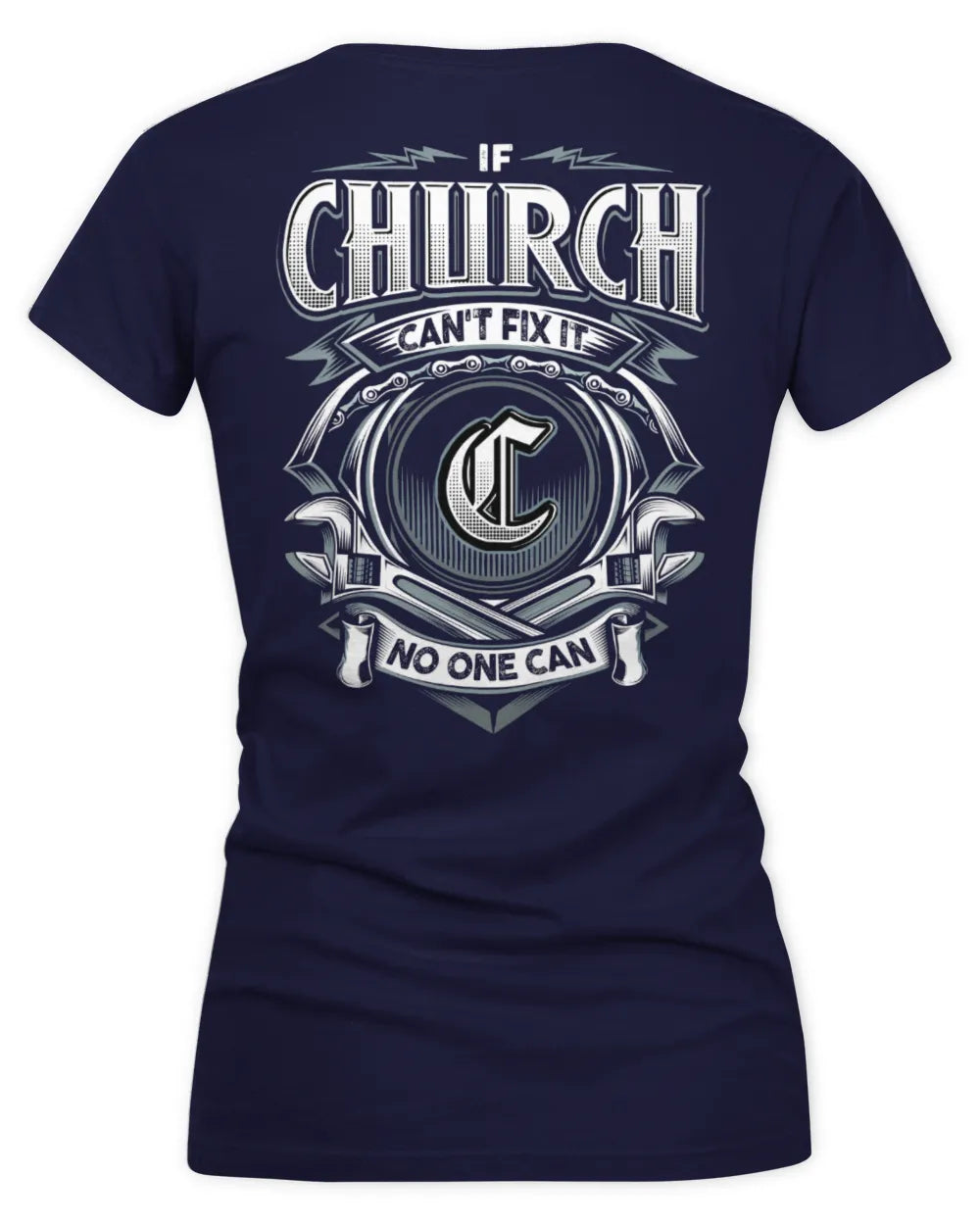 CHURCH AP81-K4-626 - Personalized Ahmed Quote Apparel “If Ahmed Can't Fix It, No One Can” - Women's V-Neck T-Shirt - Navy