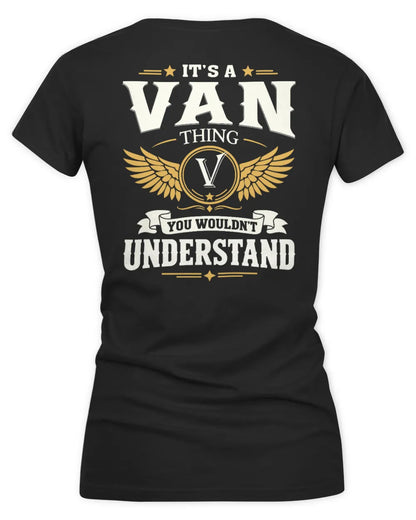 VAN KT06-M008 It’s a [NAME] Thing – You Wouldn’t Understand | Personalized Vintage T-Shirt - Women's V-Neck T-Shirt - Black