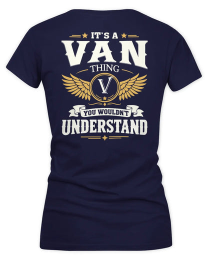 VAN KT06-M008 It’s a [NAME] Thing – You Wouldn’t Understand | Personalized Vintage T-Shirt - Women's V-Neck T-Shirt - Navy