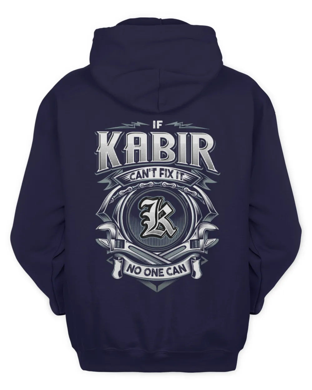 KABIR AP81-K4-626 - Personalized Ahmed Quote Apparel “If Ahmed Can't Fix It, No One Can” - Unisex Hoodie - Navy