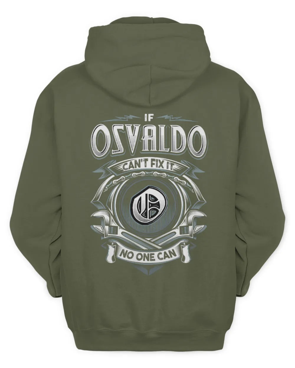 OSVALDO AP81-K4-626 - Personalized Ahmed Quote Apparel “If Ahmed Can't Fix It, No One Can” - Unisex Hoodie - Military Green
