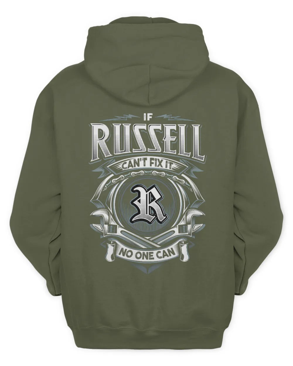 RUSSELL AP81-K4-626 - Personalized Ahmed Quote Apparel “If Ahmed Can't Fix It, No One Can” - Unisex Hoodie - Military Green